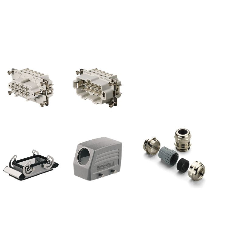 1802420000 - Heavy-Duty 10-Pole Aluminium Connector, 500V, Size 4