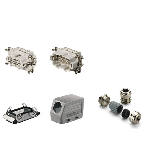 1802420000 - Heavy-Duty 10-Pole Aluminium Connector, 500V, Size 4