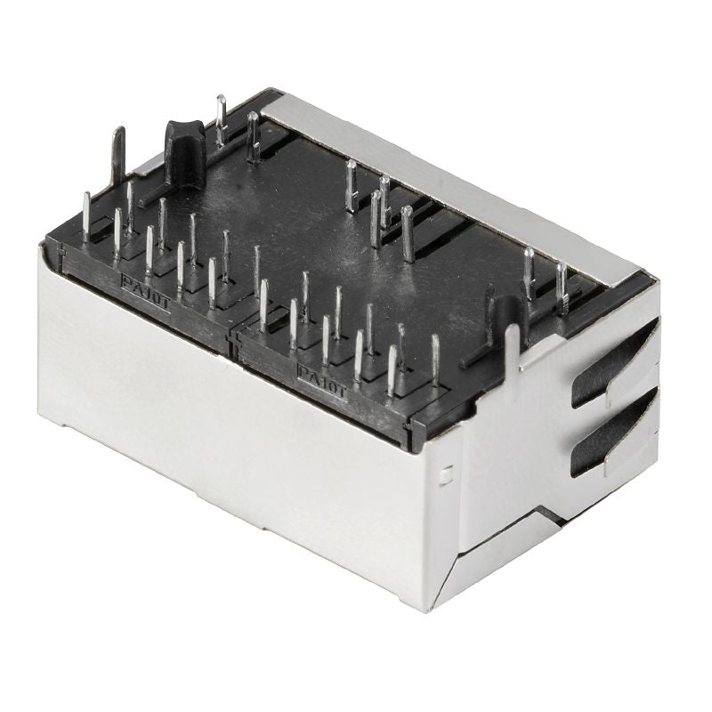 2544500000 - 90° PCB RJ45 Transformer Jack, 10 Poles, Nickel-Plated  (Pack of 80)