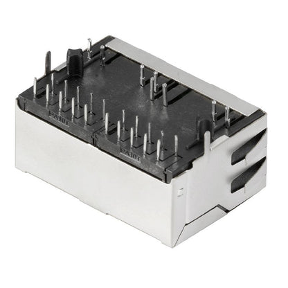 2544500000 - 90° PCB RJ45 Transformer Jack, 10 Poles, Nickel-Plated  (Pack of 80)