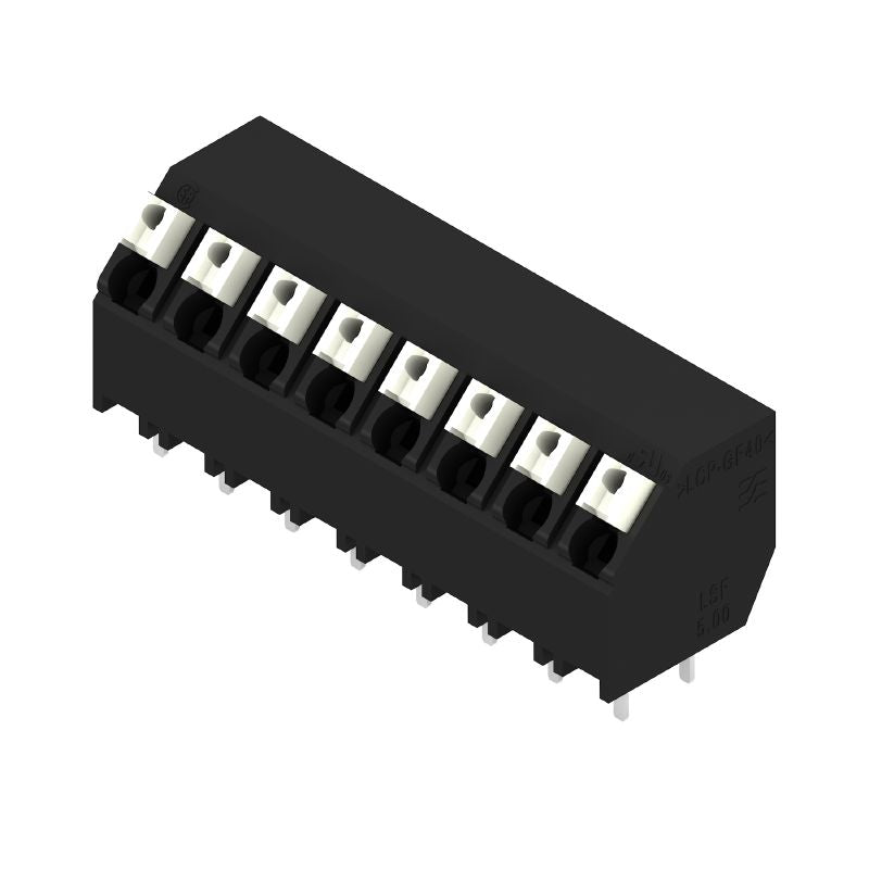 1888700000 - Black 8-Pole PCB Terminal, 5mm Pitch, 135° Angle  (Pack of 190)