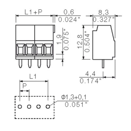 1015520000 - 3.5mm Pin Pitch 6-Pole PCB Terminal, Orange Tinned Solder Pin  (Pack of 84)