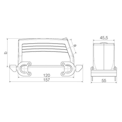 1786790000 - IP65 Rated Size 8 Plug Housing, 76mm x 55mm Dimensions