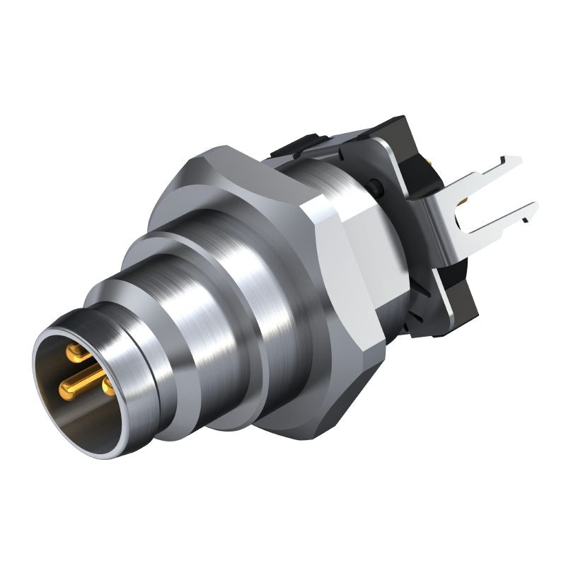 2423430000 - M8 3-Pole Nickel-Plated Plug Connector with M10 Mounting  (Pack of 25)