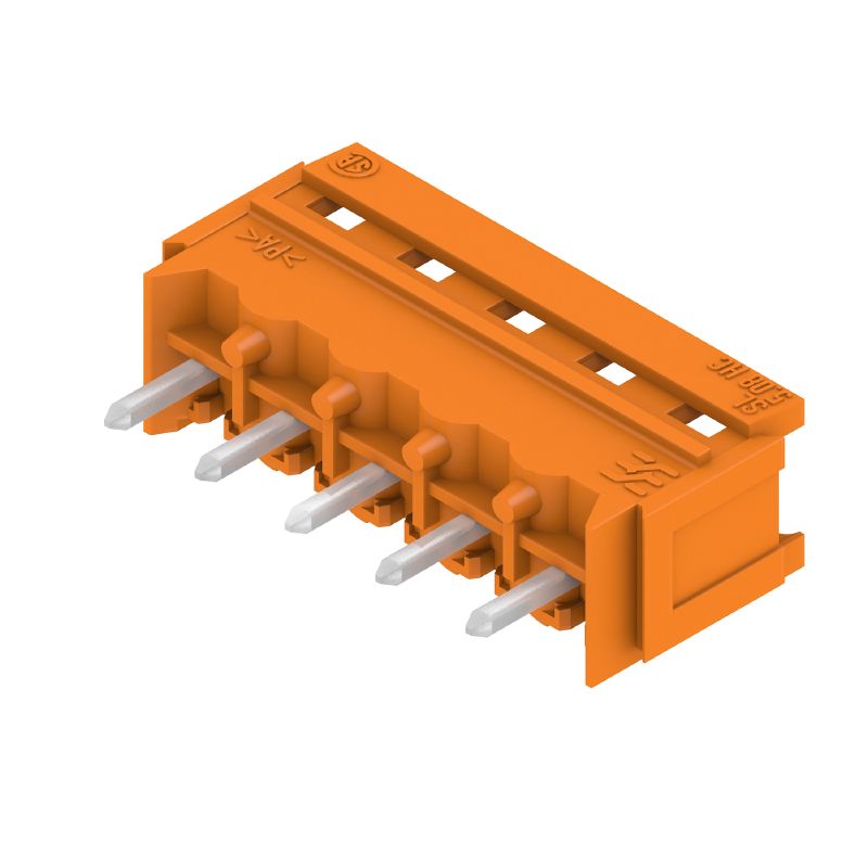 2496220000 - 5-Pole Orange PCB Header Connector, 5.08mm Pitch, THT Solder  (Pack of 50)