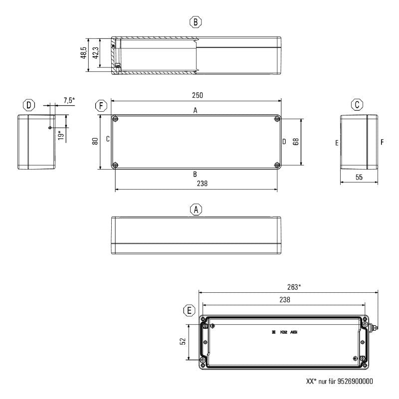 1329690000 - 80mm Aluminium Enclosure, Silver Grey, RoHS Compliant