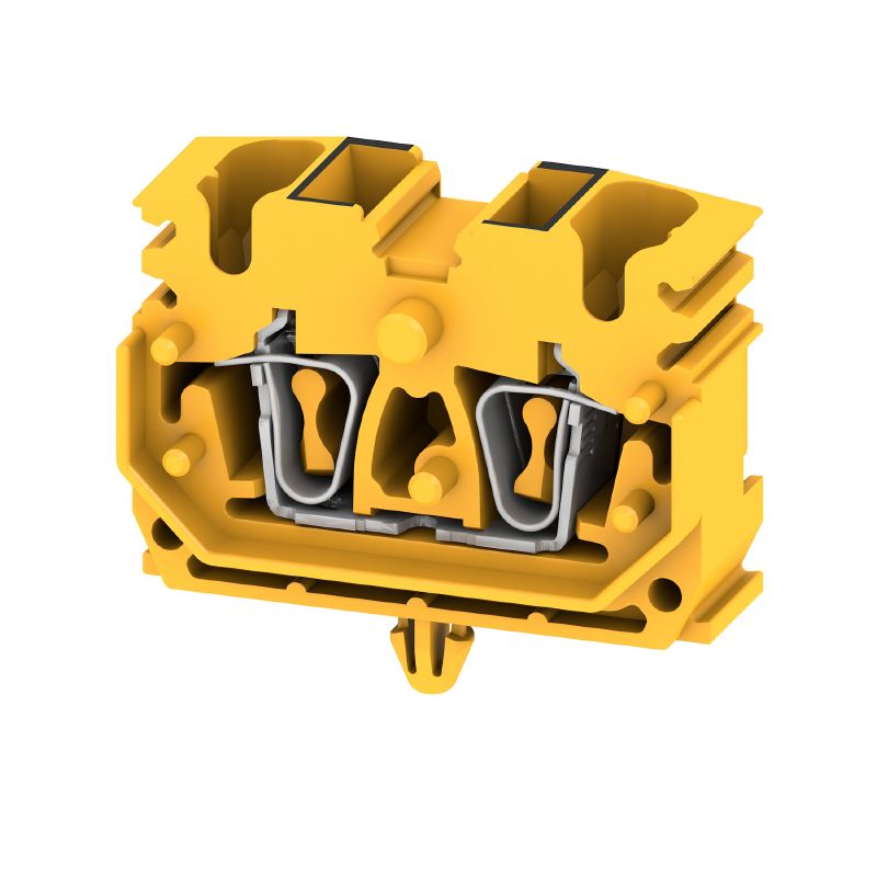 1713000000 - Yellow 2.5 mm² Feed-Through Terminal with Tension-Clamp  (Pack of 100)