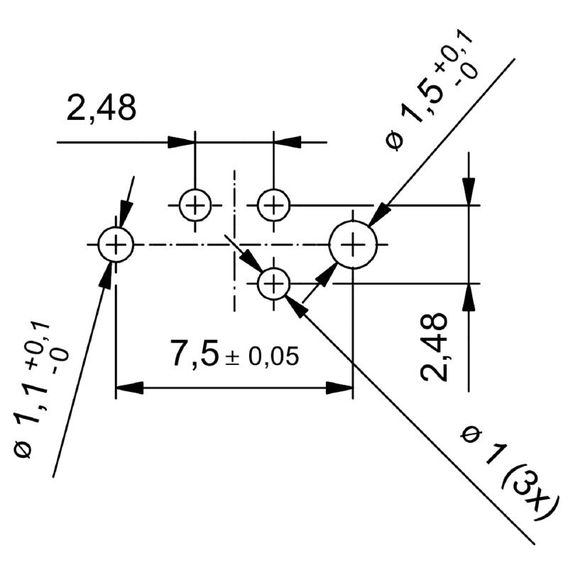 2422950000 - M8 3-Pole Connector with M10 Mounting Thread for PCB  (Pack of 25)