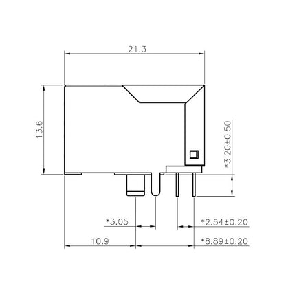 1433800000 - 90° RJ45 Modular Jack for PCB, 21.3mm Depth  (Pack of 120)