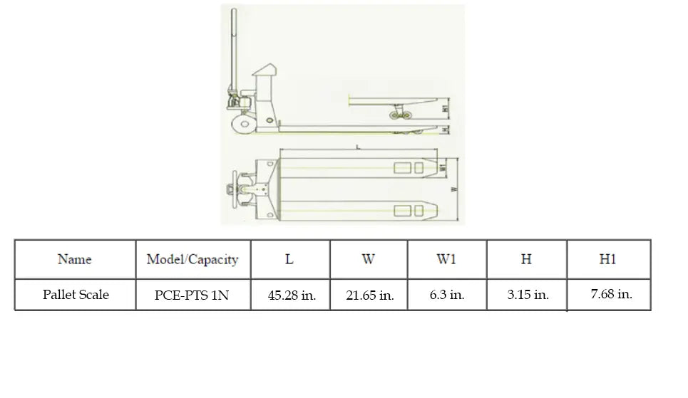 PCE-PTS 1N - Heavy-Duty Pallet Beams for 2000 kg Weighing