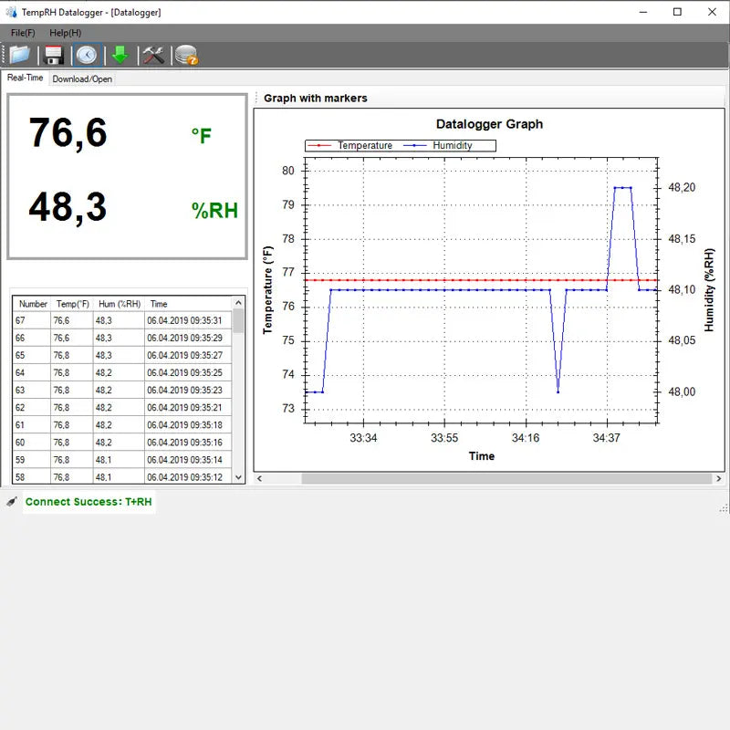 PCE-HT 72 - LCD Climate Meter for Temp & Humidity with ISO Report