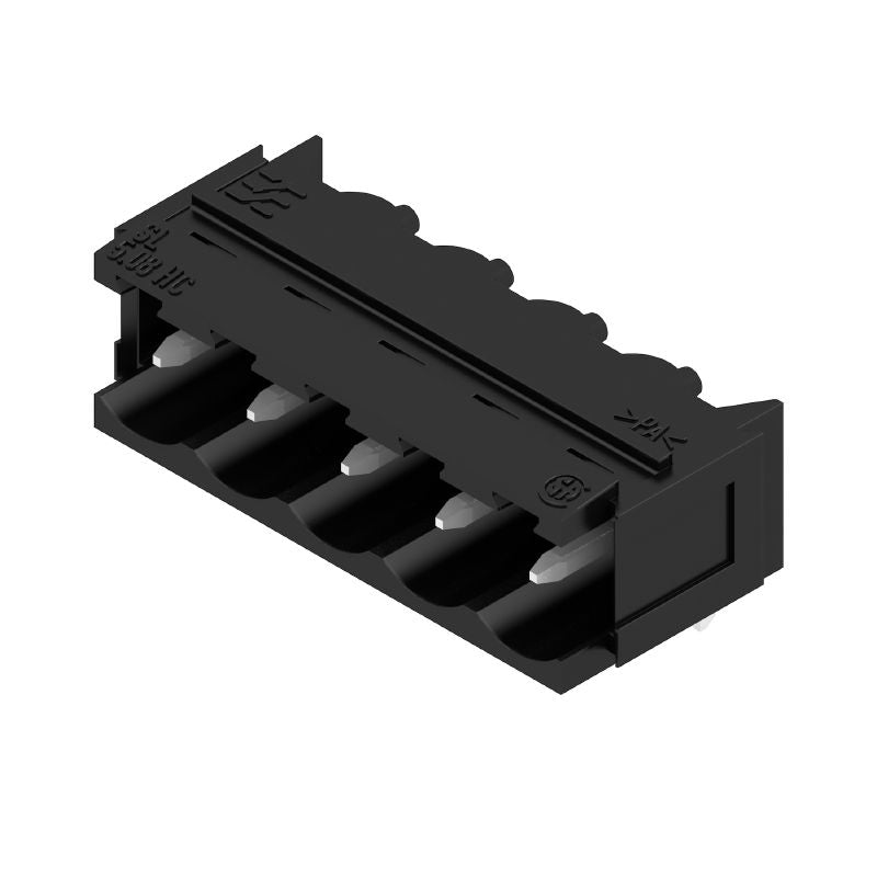 1155610000 - 5-Pole Male PCB Connector, 5.08mm Pitch, 90° Elbow, Black  (Pack of 50)