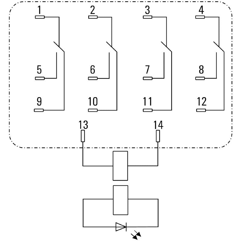 2765480000 - 4-Contact Relay, 230V AC, 10A, AgSnO Material  (Pack of 10)