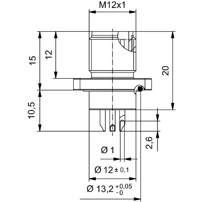 2424270000 - Durable M12 PCB Plug-In Connector with 5 Poles  (Pack of 10)