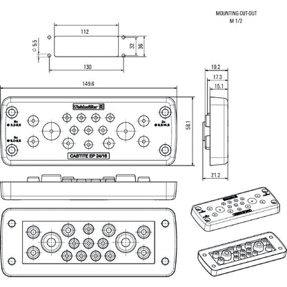 2779330000 - TPE Cable Entry Plate, IP66, 58mm High, Grey  (Pack of 10)