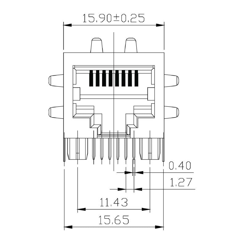 2474160000 - OMNIMATE RJ45 Connector, 90° Elbow, 8 Poles, PA66  (Pack of 120)