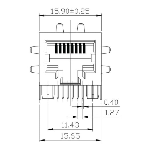 2474160000 - OMNIMATE RJ45 Connector, 90° Elbow, 8 Poles, PA66  (Pack of 120)