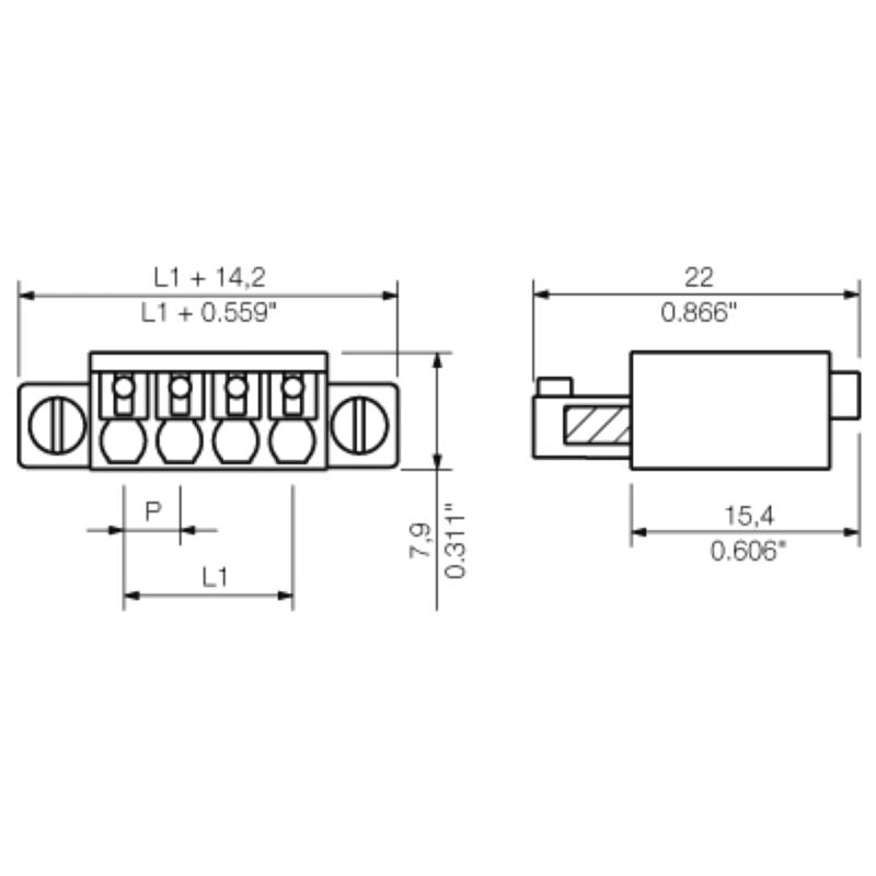 2541930000 - 3.81mm 6-Pole Female Connector with PUSH IN Mechanism  (Pack of 50)