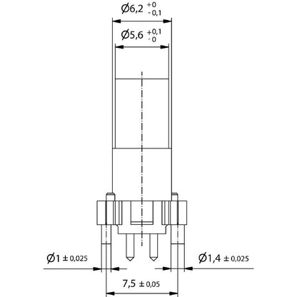 2423760000 - M8 Plug Connector, 3-Pole with Mounting Thread, RoHS Compliant  (Pack of 25)