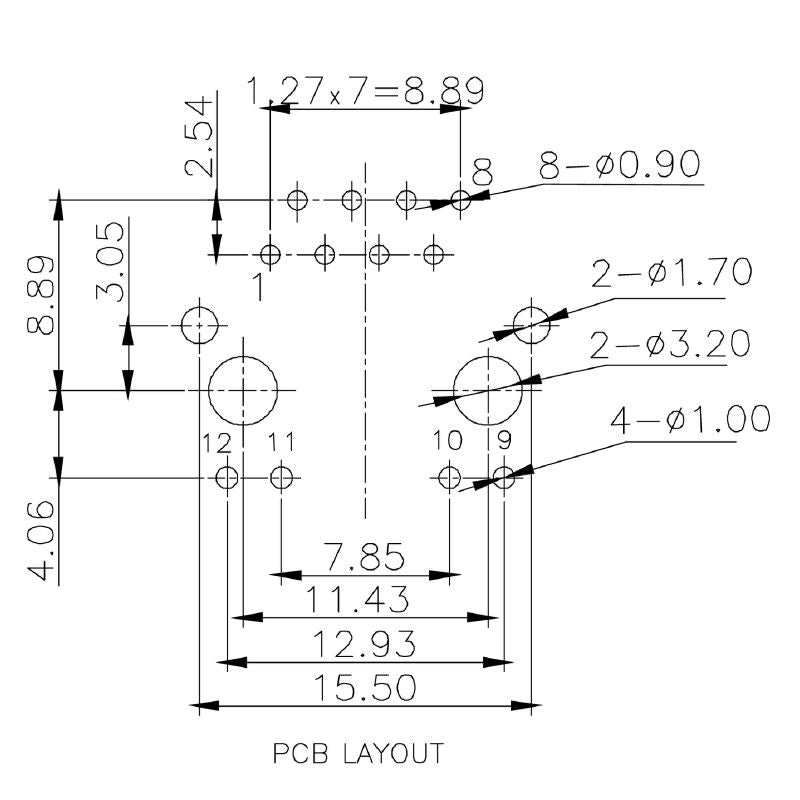 2562820000 - 12-Pole RJ45 Modular Jack for PCB, 90° Orientation  (Pack of 140)