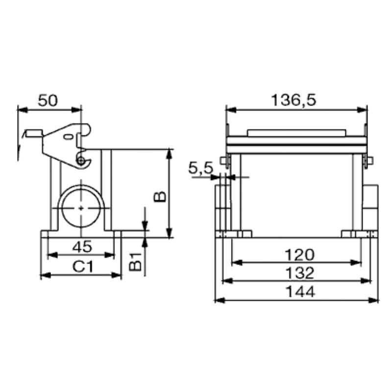 1787880000 - IP65 Diecast Aluminium Enclosure 64mm High, M25 Thread