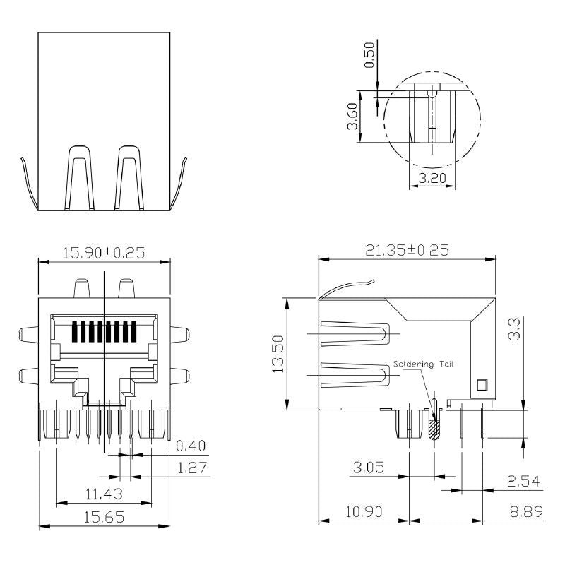 2661710000 - RJ45 PCB Connector, 10 Poles, 90° THT, RoHS Compliant  (Pack of 200)