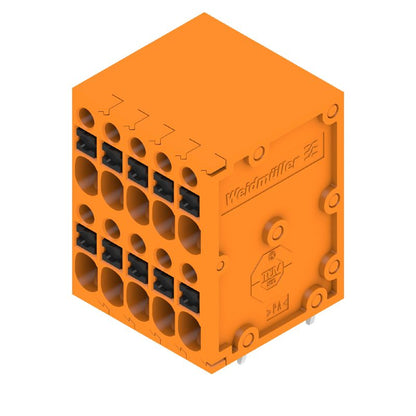 2000970000 - 10-Pole 3.5mm Push In PCB Terminal, 90° Angle, Orange  (Pack of 100)