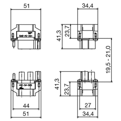 1789980000 - 4-Pole 1000V Female Connector, 40A, Axial Screw Design