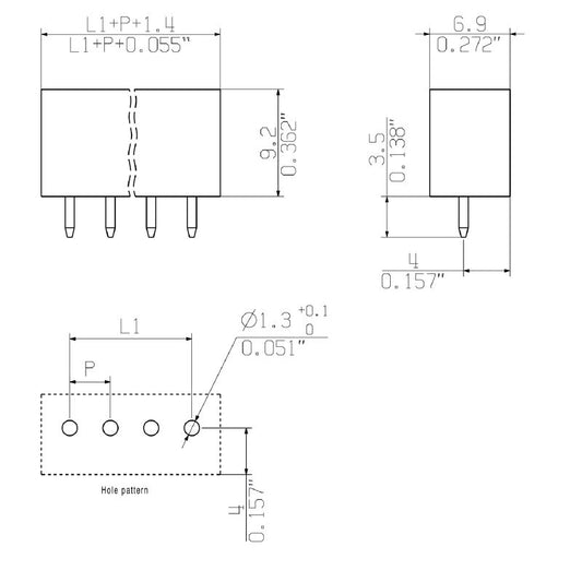 2641790000 - 31.5mm 10-Pole 180° Connector for Board Connectivity  (Pack of 312)