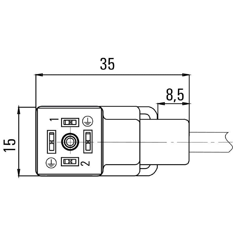 1916700500 - 5m PUR Valve Cable with DIN C Plug