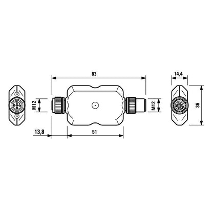 8771430000 - 24VDC Relay Module with M12 Plug, 2A Continuous Current