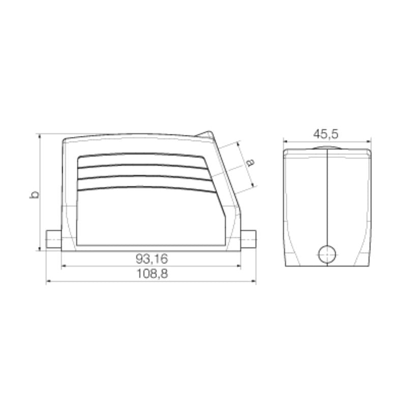1804640000 - IP65 Enclosure 1M32G with Side Cable Entry and Locking Clamp