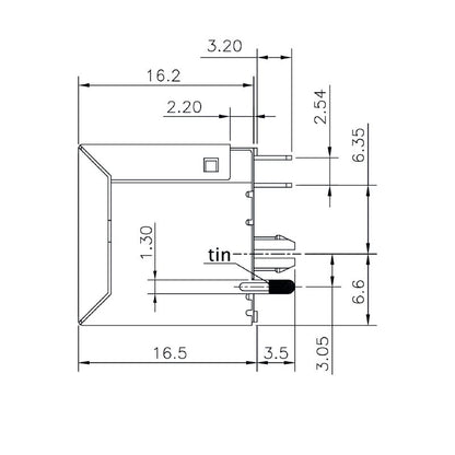 1433810000 - Cat. 5 RJ45 Modular Jack with 180° Elbow Connector  (Pack of 120)