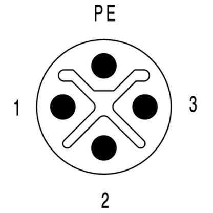 2050270300 - 3m M12 Power Cable, 4-Pole, PUR Sheath, Straight Plugs