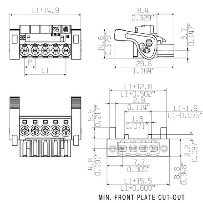 1945130000 - 5.08mm Female PCB Connector with 9 Poles and Clamping Mechanism  (Pack of 30)