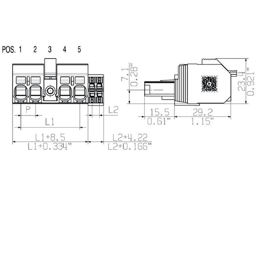 1157230000 - 7.62mm 5-Pole Female Connector for PCB Plug-ins  (Pack of 25)