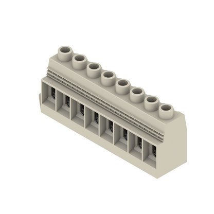1386800000 - 15mm Terminal Block with 8 Poles in Pebble Grey  (Pack of 8)
