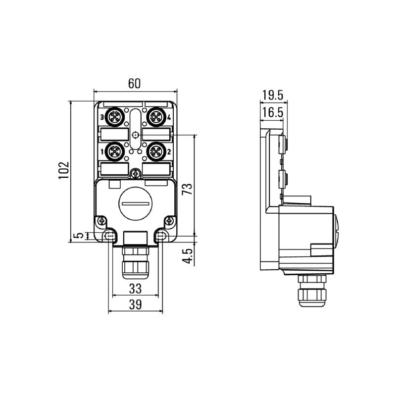 1814990000 - 5M M12 NPN-PNP Cable with LED Initiator, 30V