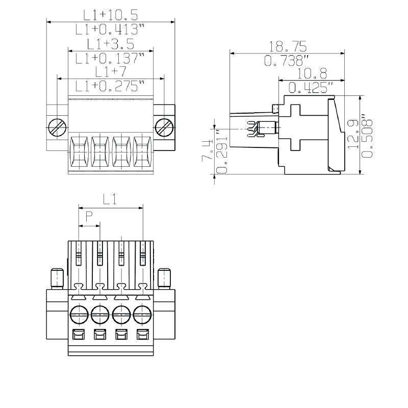 1689930000 - 3.50mm 8-Pole Female Plug Connector with Yoke Connection  (Pack of 48)