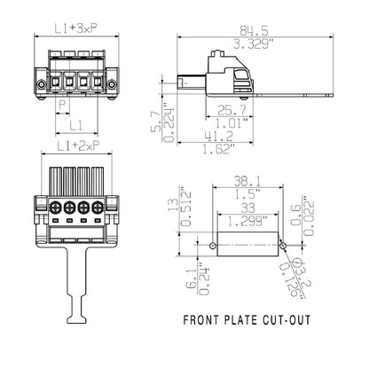 1933500000 - 7.62mm Female Connector, 6-Pole, 180° Clamping Yoke  (Pack of 25)