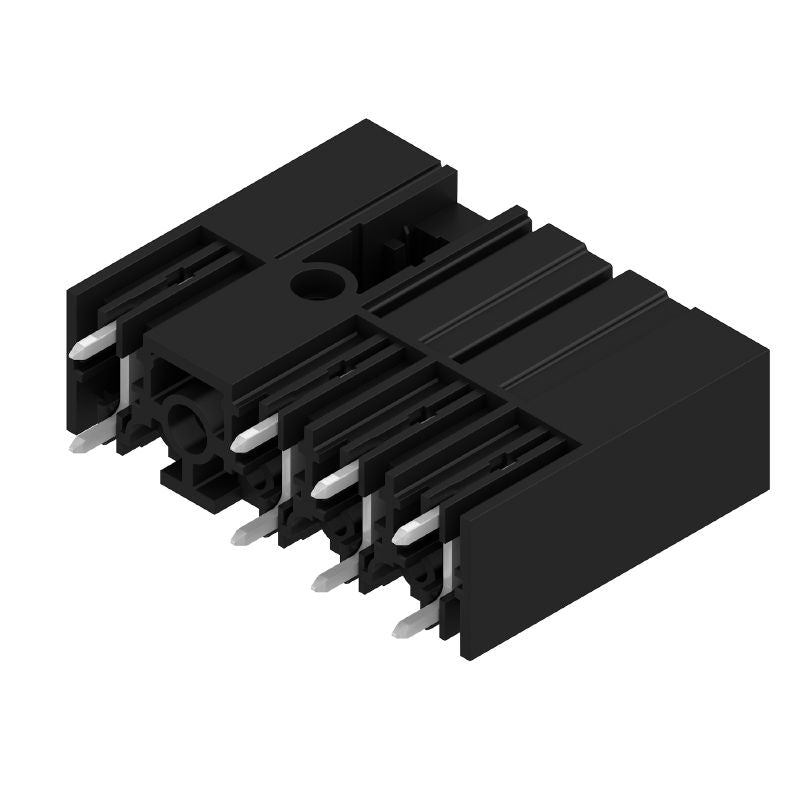 1464330000 - 4-Pole 7.62mm Male Header Connector, Closed Side, Tinned Black  (Pack of 48)