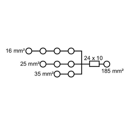 2519490000 - Blue 185mm² Distributor Terminal, 490A Current, 10 Connections