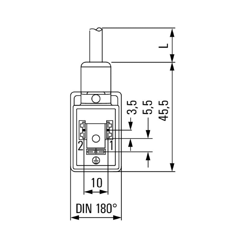 1845160500 - 5m PUR Valve Cable for DIN B Connectors