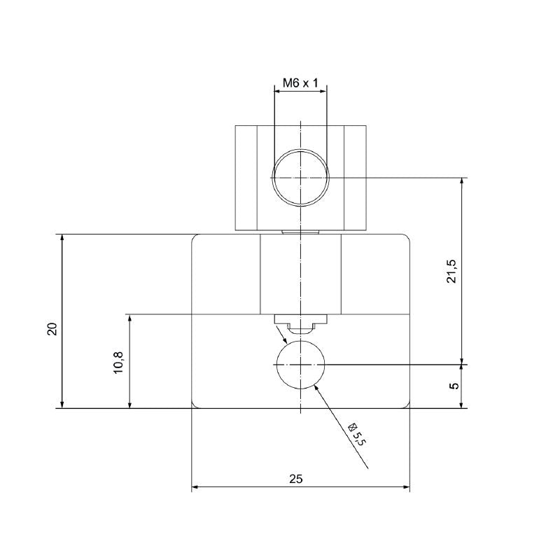 2614220000 - Brass Swivel Holder, 20mm Depth, ROHS Compliant