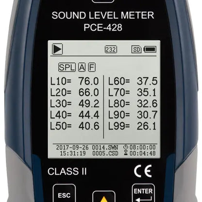 PCE-428-EKIT - Professional Sound Level Meter with USB Logging and Outdoor Kit