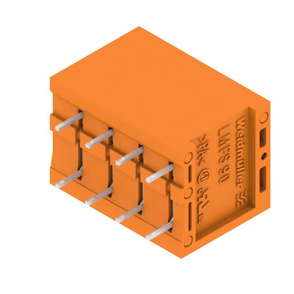 1331980000 - 4-Pole 90° Push In Terminal Connector, 3.5mm Solder Pin, Orange  (Pack of 70)