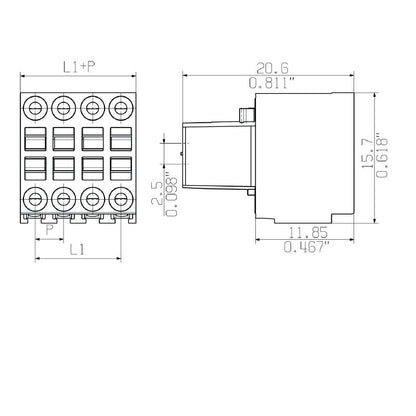 1944590000 - 3.50mm PBT PCB Connector, 6 Poles, 180° Angled  (Pack of 174)