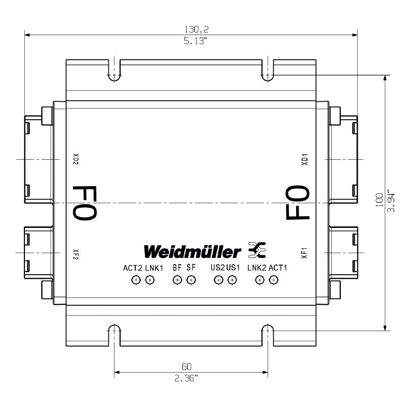 2455360000 - PROFINET POF Repeater in Aluminum Housing, -20°C to 55°C