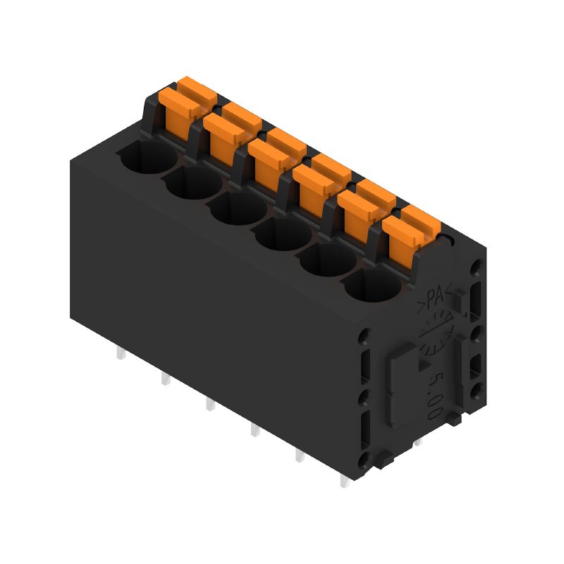 1425070000 - 5mm PCB Terminal with 6 Poles, Black, 180° Orientation  (Pack of 45)