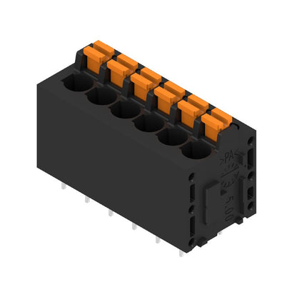 1425070000 - 5mm PCB Terminal with 6 Poles, Black, 180° Orientation  (Pack of 45)